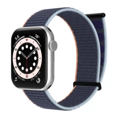 Curea Apple Watch 1/2/3/4/5/6/7/8/SE - 38/40/41 MM Nylon Sport Loop Casey Studios, din Material Textil Casey Studios - Dark Navy Blue Dark Navy Blue