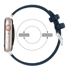 Curea Apple Watch 1/2/3/4/5/6/7/8/SE - 38/40/41 MM Premium din Piele Naturala Casey Studios Casey Studios - Albastru Albastru