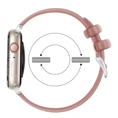 Curea Apple Watch 1/2/3/4/5/6/7/8/SE - 38/40/41 MM Premium din Piele Naturala Casey Studios Casey Studios - Roz Roz