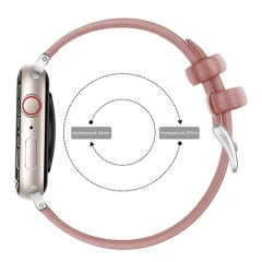 Curea Apple Watch 1/2/3/4/5/6/7/8/SE - 38/40/41 MM Premium din Piele Naturala Casey Studios Casey Studios - Roz Roz | Alb