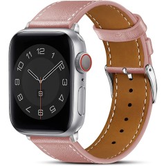 Curea Apple Watch 1/2/3/4/5/6/7/8/SE - 38/40/41 MM Premium din Piele Naturala Casey Studios Casey Studios - Roz