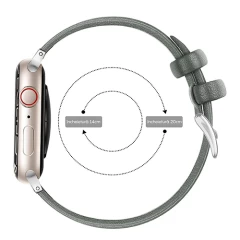 Curea Apple Watch 1/2/3/4/5/6/7/8/SE - 38/40/41 MM Premium din Piele Naturala Casey Studios Casey Studios - Gri Gri | Alb