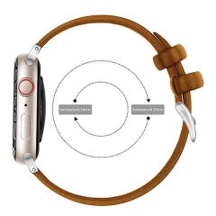 Curea Apple Watch 1/2/3/4/5/6/7/8/SE - 38/40/41 MM Premium din Piele Naturala Casey Studios Casey Studios - Maro Maro | Alb