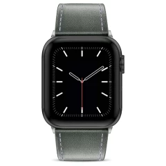 Curea Apple Watch 1/2/3/4/5/6/7/8/SE/Ultra - 42/44/45/49 MM Premium din Piele Naturala Casey Studios Casey Studios - Gri Gri | Alb