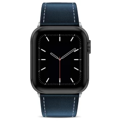 Curea Apple Watch 1/2/3/4/5/6/7/8/SE/Ultra - 42/44/45/49 MM Premium din Piele Naturala Casey Studios Casey Studios - Albastru Albastru | Alb