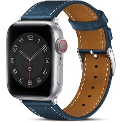 Curea Apple Watch 1/2/3/4/5/6/7/8/SE/Ultra - 42/44/45/49 MM Premium din Piele Naturala Casey Studios Casey Studios - Albastru