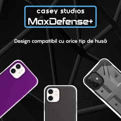 Set 2x Folie Sticla Camera MaxDefense+ compatibila cu iPhone 11 Casey Studios - Transparent Transparent