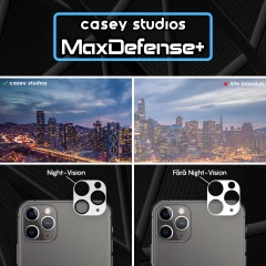 Set 2x Folie Sticla Camera MaxDefense+ compatibila cu iPhone 11 Pro Max / 11 Pro Casey Studios Transparent