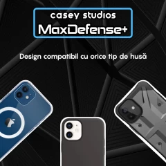 Set 2x Folie Sticla Camera MaxDefense+ compatibila cu iPhone 12 Casey Studios - Transparent Transparent