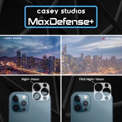 Set 2x Folie Sticla Camera MaxDefense+ compatibila cu iPhone 12 Pro - Transparent Transparent