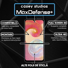 Folie Sticla CASEY STUDIOS pentru Samsung Galaxy A04E / A03s / A02s / A03 / A03 Core, Full Glue, Duritate Militara, Ultra HD, Protectie Profesionala Ecran 3D, Anti Zgarieturi, Anti Amprente, Anti Socuri, Margini Negre Negru