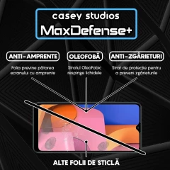 Folie Sticla CASEY STUDIOS pentru Samsung Galaxy A20S, Full Glue, Duritate Militara, Ultra HD, Protectie Profesionala Ecran 3D, Anti Zgarieturi, Anti Amprente, Anti Socuri, Margini Negre Negru