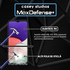 Folie Sticla CASEY STUDIOS pentru Samsung Galaxy A22 4G / M22, Full Glue, Duritate Militara, Ultra HD, Protectie Profesionala Ecran 3D, Anti Zgarieturi, Anti Amprente, Anti Socuri, Margini Negre Negru