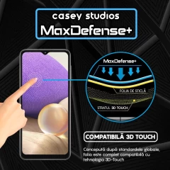 Folie Sticla CASEY STUDIOS pentru Samsung Galaxy A32 5G / A12 NACHO / A12 / M12 / A02 / F12 / M02, Full Glue, Duritate Militara, Ultra HD, Protectie Profesionala Ecran 3D, Anti Zgarieturi, Anti Amprente, Anti Socuri, Margini Negre Negru