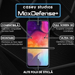 Folie Sticla CASEY STUDIOS pentru Samsung Galaxy A50 / A50s / A20 / A30 / A30s / M21 / M30 / M30s / M31, Full Glue, Duritate Militara, Ultra HD, Protectie Profesionala Ecran 3D, Anti Zgarieturi, Anti Amprente, Anti Socuri, Margini Negre Negru