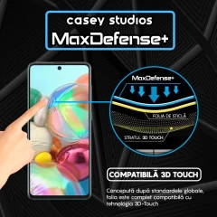 Folie Sticla CASEY STUDIOS pentru Samsung Galaxy A71 4G / A71 5G / M51 / Note 10 Lite, Full Glue, Duritate Militara, Ultra HD, Protectie Profesionala Ecran 3D, Anti Zgarieturi, Anti Amprente, Anti Socuri, Margini Negre Negru