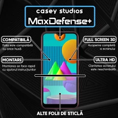 Folie Sticla CASEY STUDIOS pentru Samsung Galaxy M01, Full Glue, Duritate Militara, Ultra HD, Protectie Profesionala Ecran 3D, Anti Zgarieturi, Anti Amprente, Anti Socuri, Margini Negre Negru