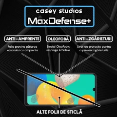 Folie Sticla CASEY STUDIOS pentru Samsung Galaxy M32 4G, Full Glue, Duritate Militara, Ultra HD, Protectie Profesionala Ecran 3D, Anti Zgarieturi, Anti Amprente, Anti Socuri, Margini Negre Negru