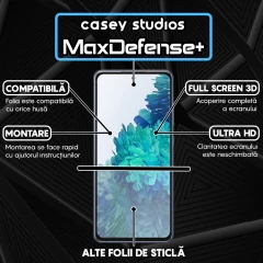 Folie Sticla CASEY STUDIOS pentru Samsung Galaxy S20 FE 4G / S20 FE 5G, Full Glue, Duritate Militara, Ultra HD, Protectie Profesionala Ecran 3D, Anti Zgarieturi, Anti Amprente, Anti Socuri, Margini Negre Negru