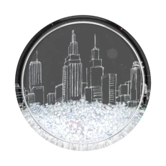 Suport pentru telefon - Popsockets PopGrip - Tidepool Snowglobe Cityscape - Negru Negru