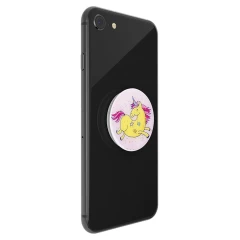 Suport pentru telefon - Popsockets PopGrip - Jumping Unicorn cu sclipici - Roz Roz