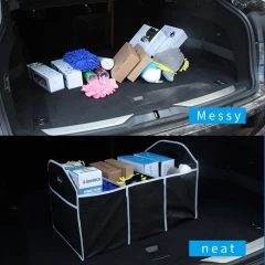 Organizator Auto Portbagaj Tip Cutie 50 x 31 x 24cm - Techsuit (CO-F1) - Negru Negru